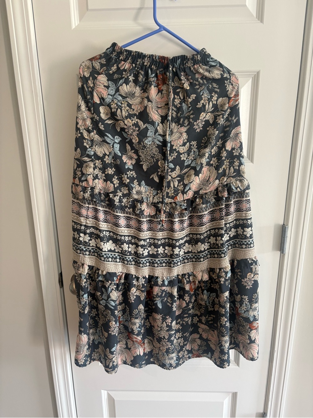 Floral Tiered Black and Pink Women's skirt